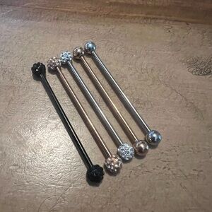 Set of Five Decorative Barbell Piercings